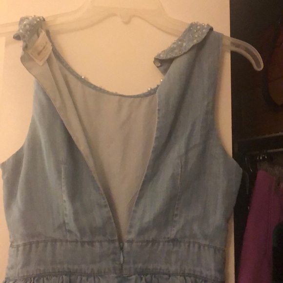 Chambray Fit & Flare Spring/Summer Mini Dress - Picture 3 of 6